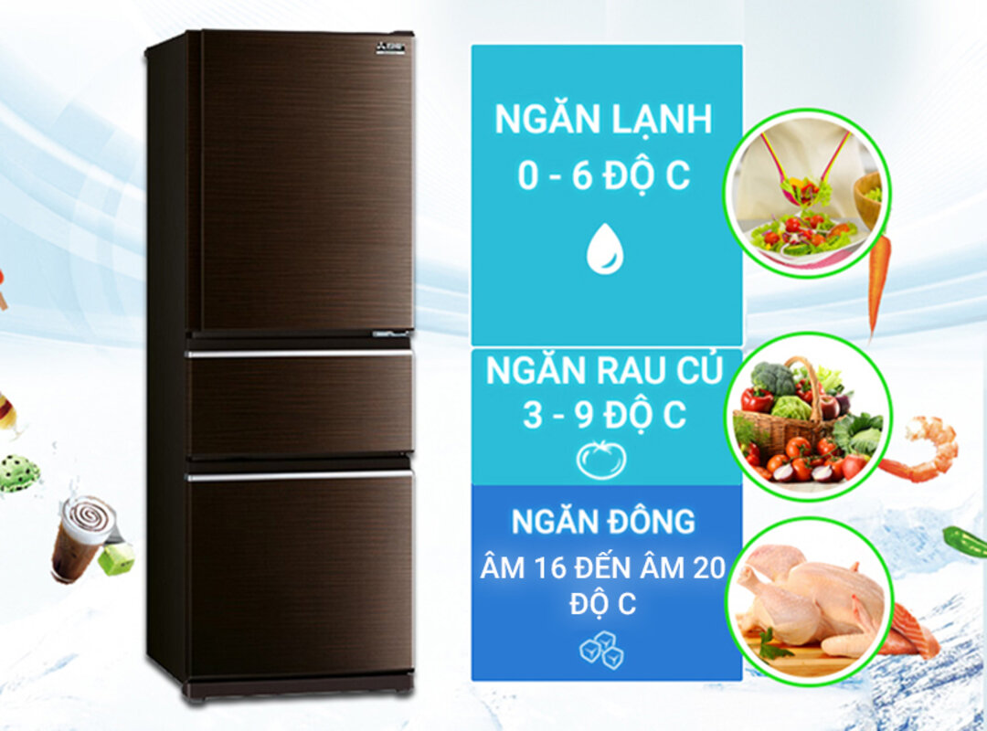 Tủ lạnh 3 cánh Mitsubishi MR-CX46EJ-BRW