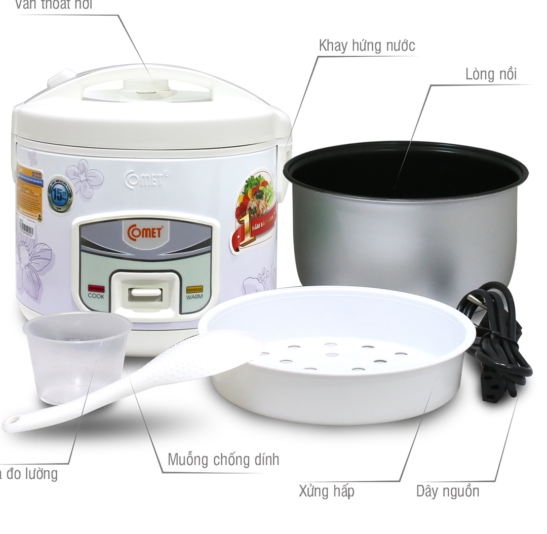 Nồi cơm điện nắp cài Comet 1,8L CM8016NG
