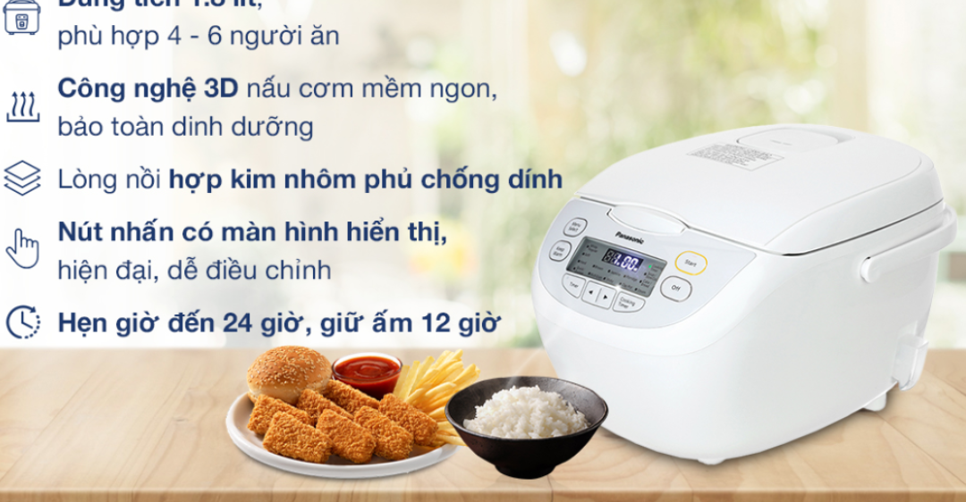 Nồi cơm điện tử Panasonic 1.8 lít SR-CL188WRAM