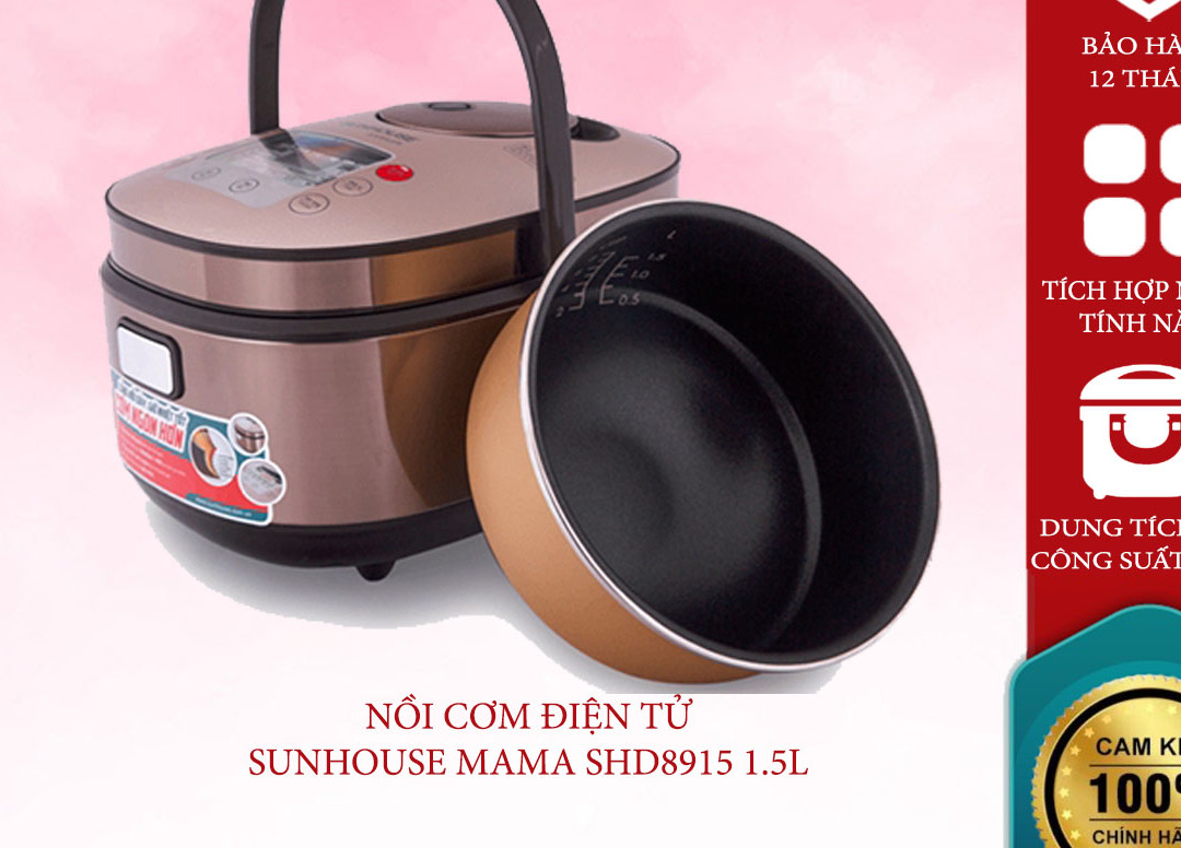 Nồi cơm điện tử Sunhouse mama 1.5 lít SHD8915