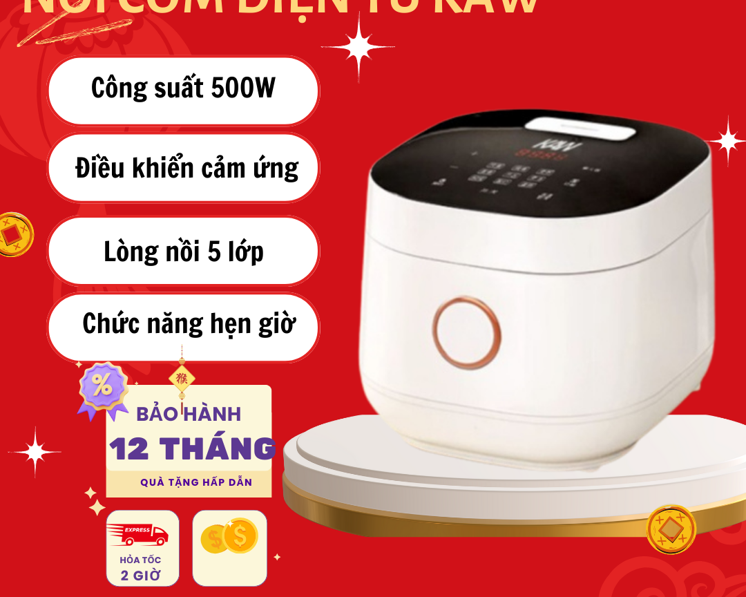 Nồi cơm điện tử đa năng KAW 1.2L