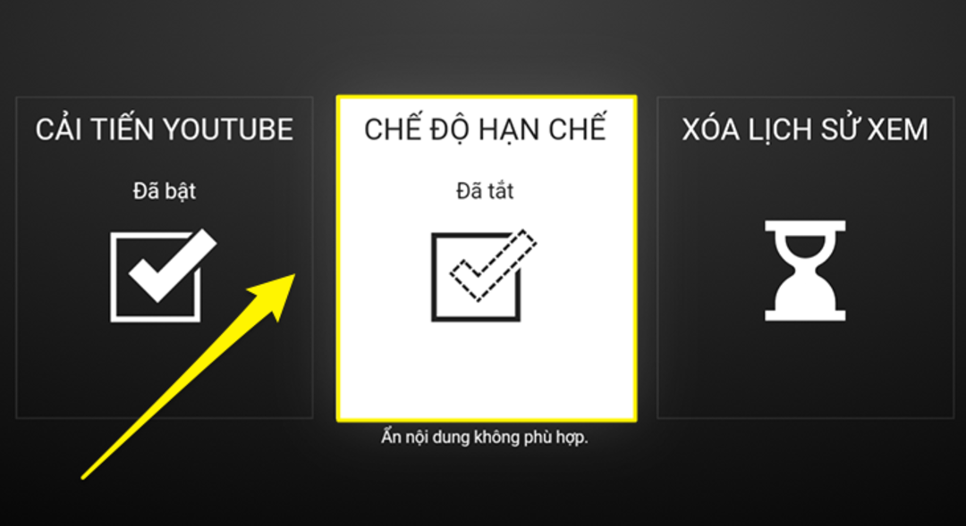 cách chặn kênh youtube trên tivi bước 3