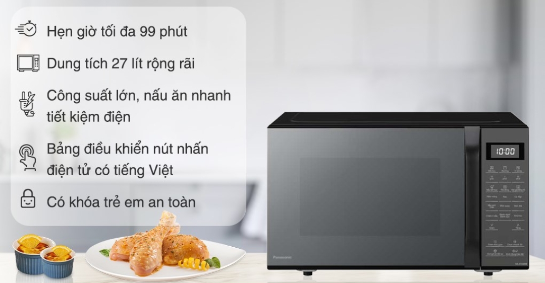 Lò vi sóng có nướng Panasonic NN-CT66MBYUE 27 lít