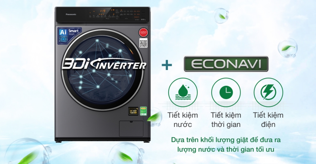 Máy giặt Panasonic Inverter giặt 9.5 kg NA-V95FC1LVT