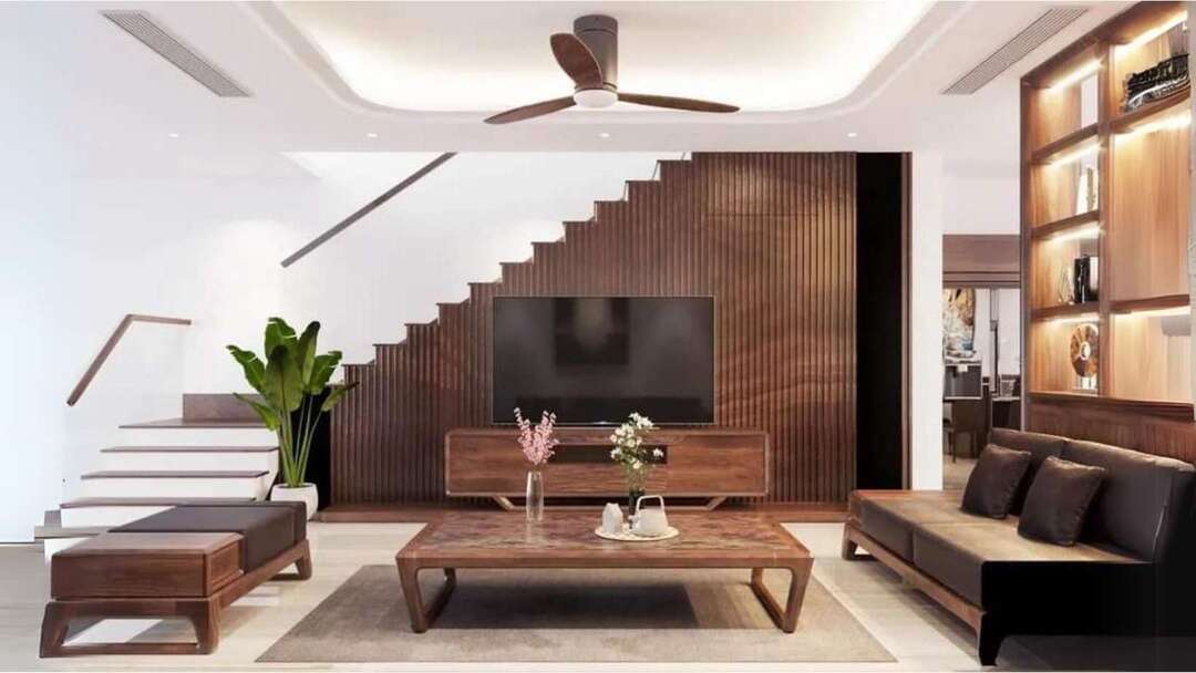 Một số cách thiết kế tivi dưới gầm cầu thang