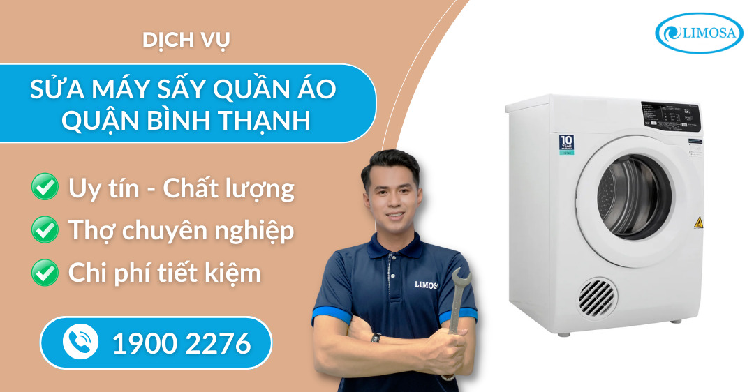 sửa máy sấy quần áo quận Bình Thạnh Limosa