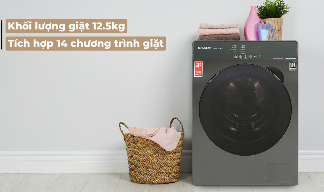 Máy giặt Sharp Inverter 12.5 Kg ES-FK1252SV-G