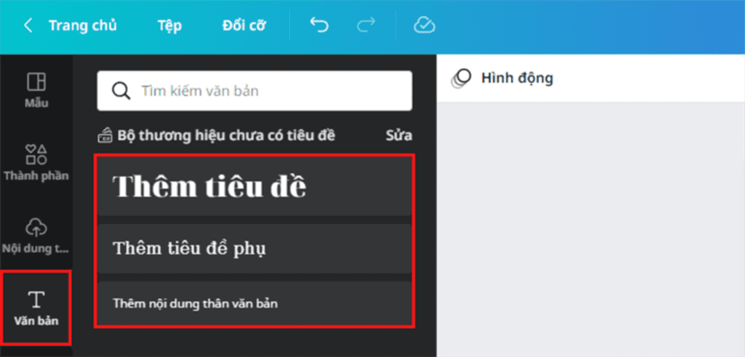 tạo bóng cho văn bản trên canva