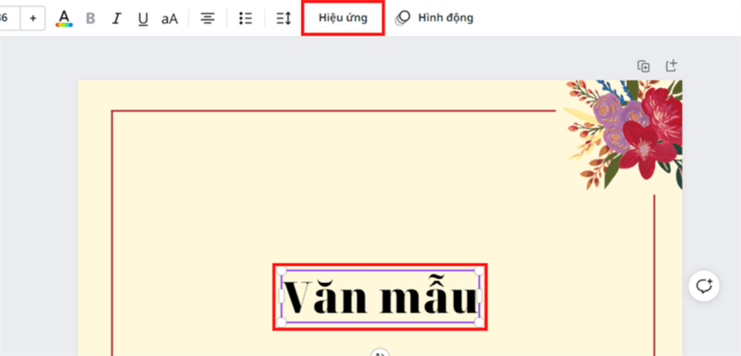 tạo bóng cho văn bản trên canva