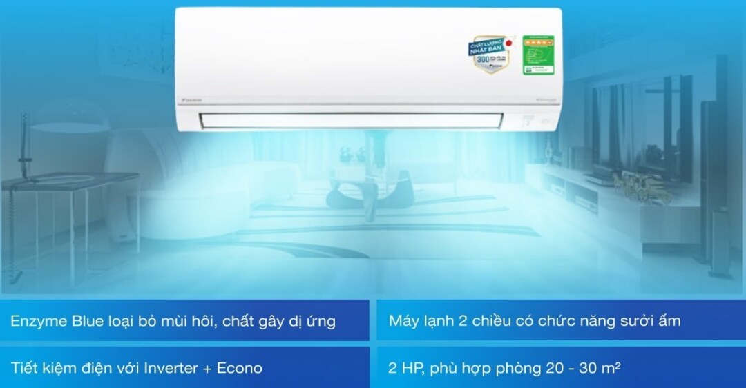 9. Máy lạnh 2 chiều Daikin Inverter 2 HP FTHF50VVMV
