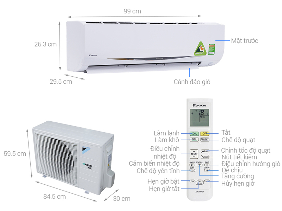 Máy lạnh Daikin Inverter 2HP FTKC50RVMV