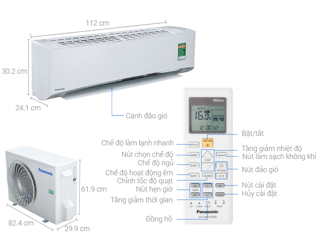 Máy lạnh Panasonic Inverter 2HP CU CS-U18TKH-8