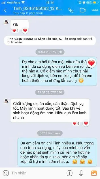 Phản hồi thực tế khách hàng Limosa 2