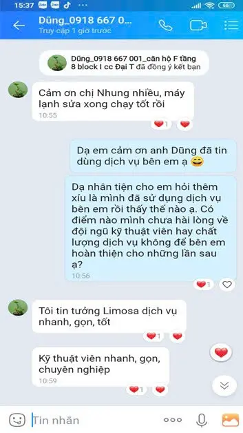 Phản hồi thực tế khách hàng Limosa 3