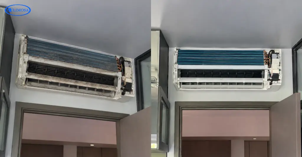 So sánh kết quả trước và sau công trình vệ sinh máy lạnh căn hộ chung cư Phúc Thịnh