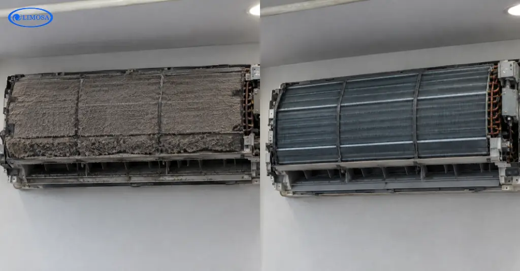 So sánh hiệu quả trước và sau công trình vệ sinh máy lạnh văn phòng chung cư An Phú