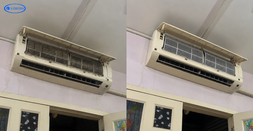 Cận cảnh trước và sau khi vệ sinh máy lạnh tại nhà khu Cư Xá Bắc Hải