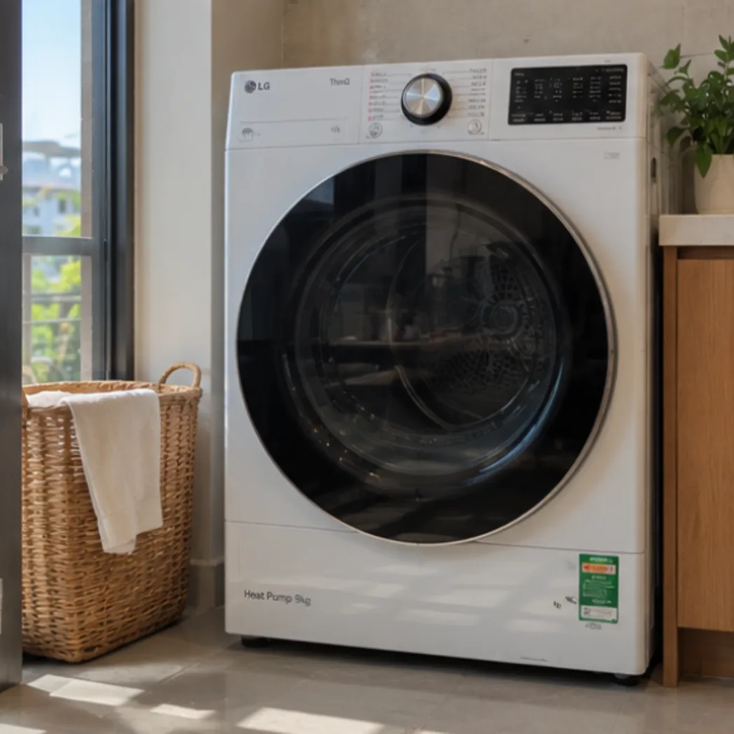Sửa máy sấy quần áo bơm nhiệt LG Heatpump báo lỗi không khô quần áo