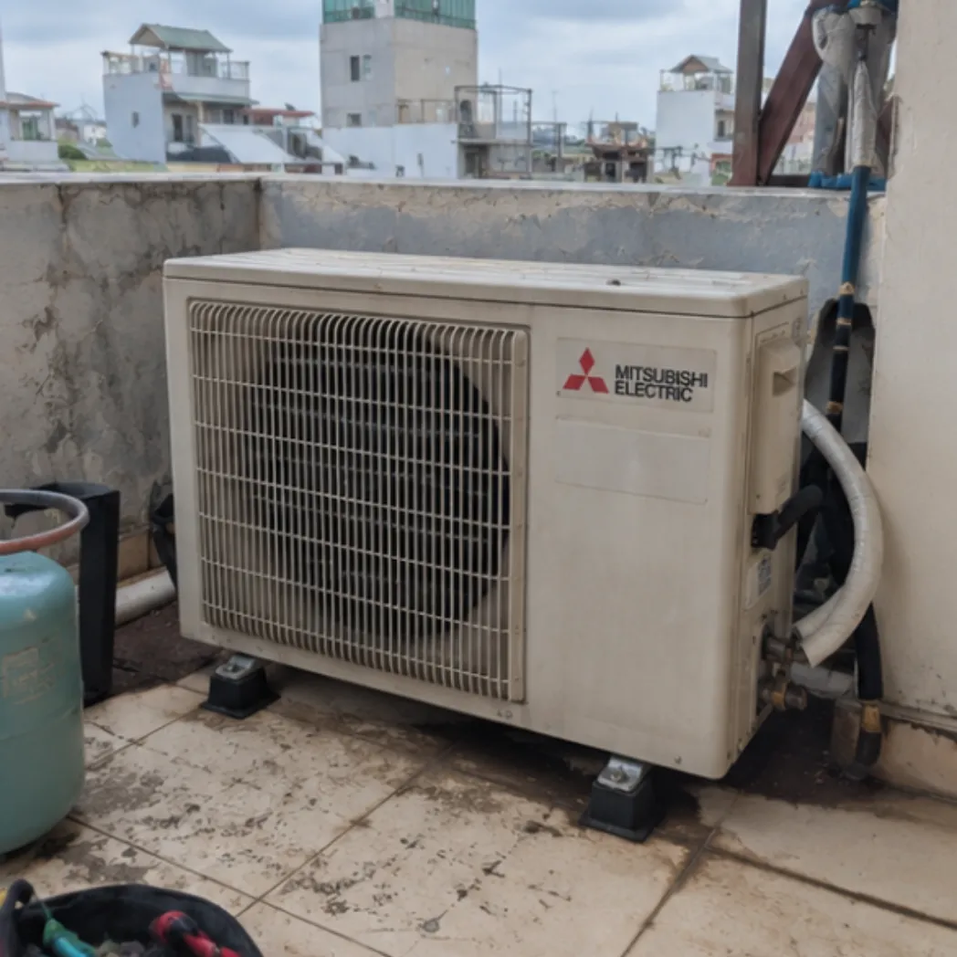 Thay tụ máy lạnh Mitsubishi dàn nóng không chạy
