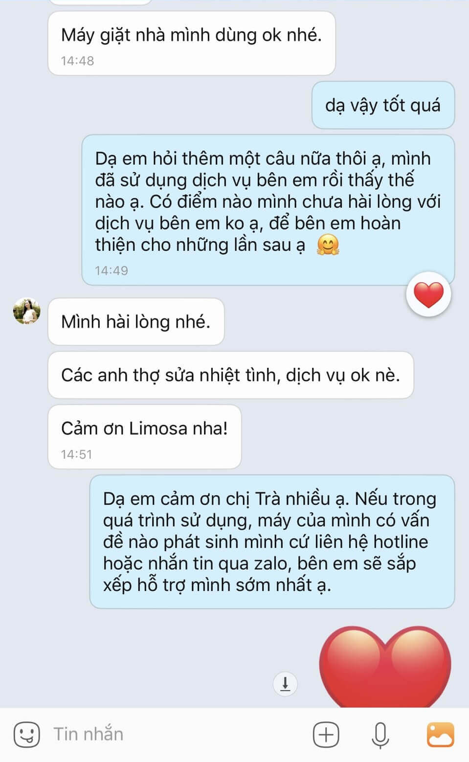 cảm nhận của khách hàng về trung tâm điện lạnh limosa