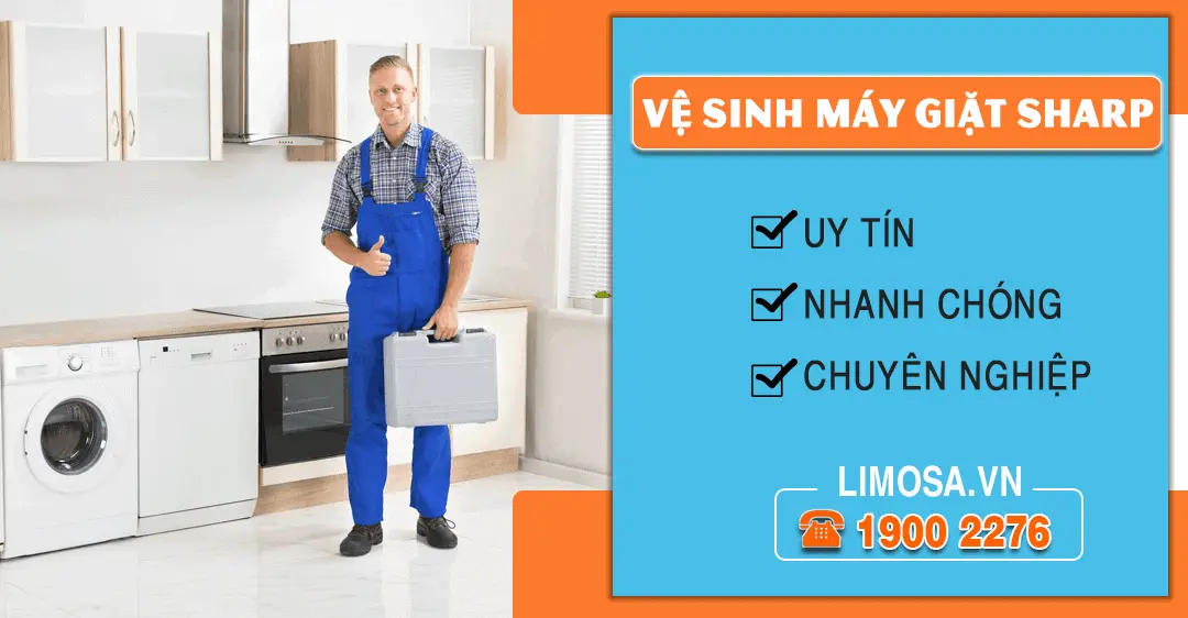 Dịch vụ vệ sinh máy giặt Sharp Limosa